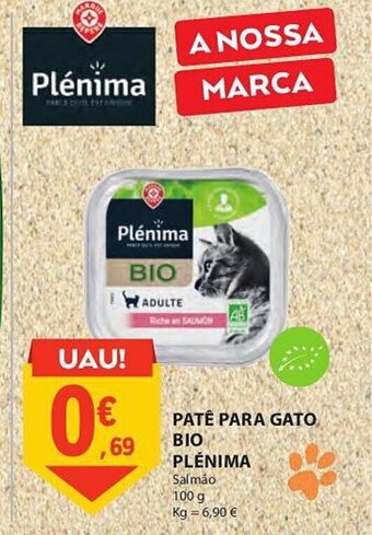 E.Leclerc PATÊ PARA GATO BIO PLÉNIMA 100g promoção