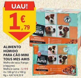 E.Leclerc ALIMENTO HÚMIDO PARA CÃO MINI TOUS MES AMIS promoção