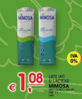 Meu Super LEITE UHT S/ LACTOSE MIMOSA MEIO GORDO/ MAGRO EMB: 1 L promoção
