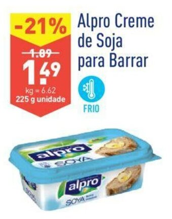ALDI Alpro Creme de Soja para Barrar 225g promoção