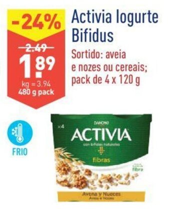 ALDI Activia Iogurte Bifidus 4x120g promoção