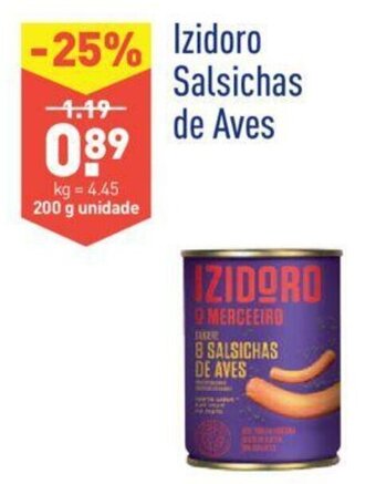 ALDI Izidoro Salsichas de Aves 200g promoção