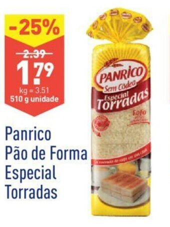 Panrico Pão de Forma Especial Torradas 510g