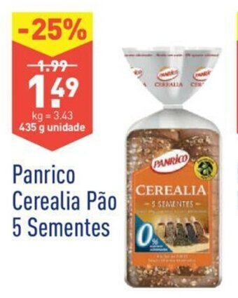 ALDI Panrico Cerealia Pão 5 Sementes 435g promoção
