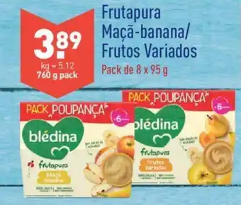ALDI Frutapura Maçã-banana/Frutos Variados 8x95g promoção