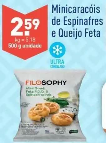 ALDI Minicaracóis de Espinafres e Queijo Feta 500g promoção