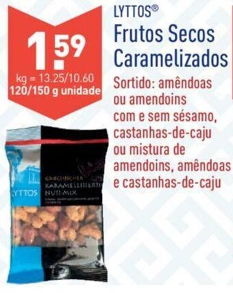 ALDI Lyttos Frutos Secos Caramelizados 120/150g promoção