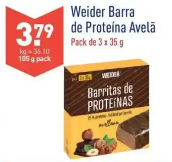 ALDI Weider Barra de Proteína Avelã 3x35g promoção