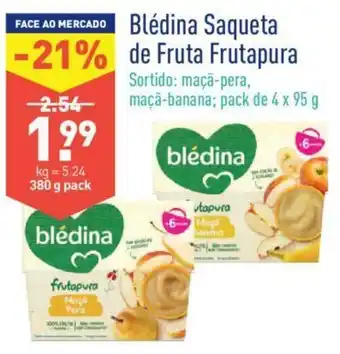 ALDI Blédina Saqueta de Fruta Frutapura 380g promoção