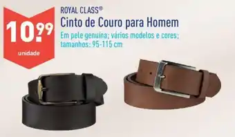 Royal Class Cinto de Couro para Homem 95-115cm