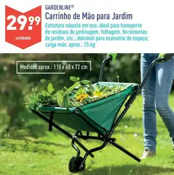 Gardenline Carrinho de Mão para Jardim 110x60x72cm
