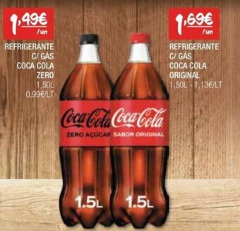 Spar REFRIGERANTE C/ GÁS COCA COLA ZERO 1,50L promoção