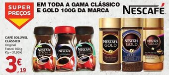 E.Leclerc CAFÉ SOLÚVEL CLÁSSICO Original Frasco 100 g promoção