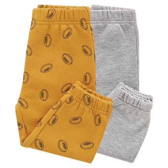 Continente Conjunto 2 calças joggers bebé menino amarelo e cinza promoção