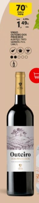 VINHO OUTEIRO DOS PINHEIROS ALENTEJO, TINTO GARRAFA 75 CL