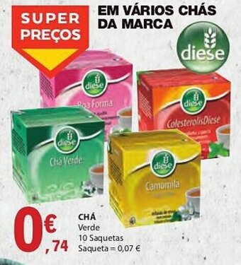 Cha Verde 10 Saquetas