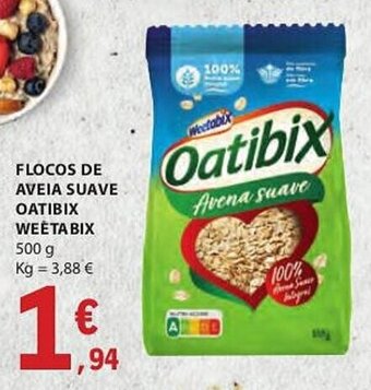 E.Leclerc FLOCOS DE AVEIA SUAVE OATIBIX WEETABIX 500G promoção