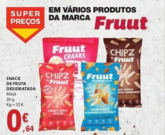 SNACK DE FRUTA DESIDRATADA Maçã 20g