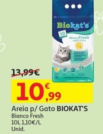 Auchan Areia p/ Gato BIOKAT'S Bianco Fresh 10L promoção
