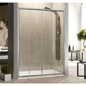 Brico Depôt Frontal de ducha 2 fijos + 2 puertas correderas bella 140 cm sin lateral promoção