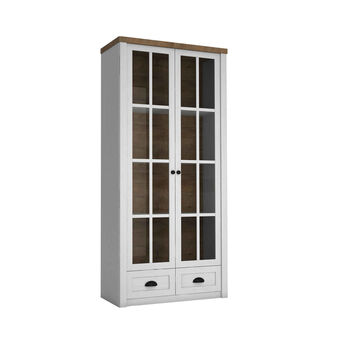 Armário com vitrine 43x90x198cm branco lira