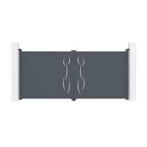 Brico Depôt Portão de batente em aluminio 3,5m life 350b160 cinzento promoção