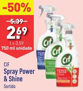 ALDI CIF Spray Power & Shine Sortido 750ml promoção