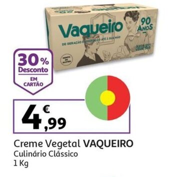 Auchan Creme Vegetal VAQUEIRO Culinário Clássico 1 Kg promoção