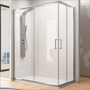 Brico Depôt Angular de ducha 2 fijos + 2 puertas correderas bella 80 x 80 cm promoção