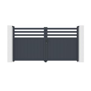 Brico Depôt Portão de batente elétrico 3m nevis 300b160 grey + hicker b200 promoção