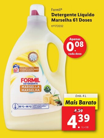 Lidl Formil Detergente Líquido Marselha 61 Doses promoção