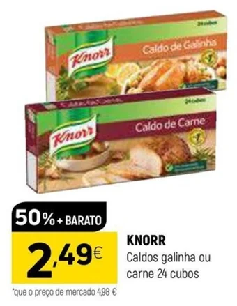 Coviran KNORR Caldos galinha ou carne 24 cubos promoção