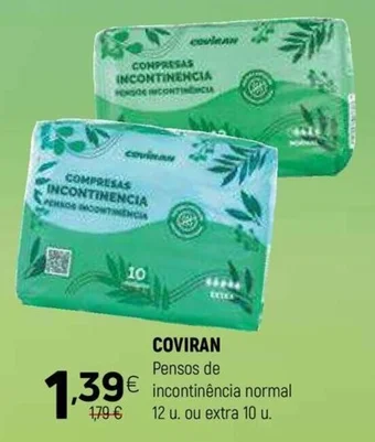 Coviran COVIRAN Pensos de incontinencia normal 12 u. ou extra 10 u. promoção
