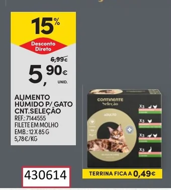Continente ALIMENTO HÚMIDO P/ GATO CNT.SELEÇÃO REF.:7144555 promoção