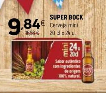 Coviran SUPER BOCK Cerveja mini 20cl x 24 u. promoção
