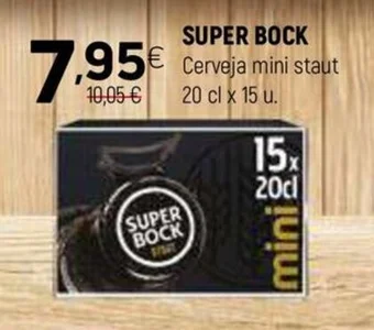 Coviran SUPER BOCK Cerveja mini staut 15x 20cl promoção