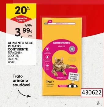 Continente ALIMENTO SECO P/ GATO CONTINENTE REF.: 6096614 COCKTAIL promoção