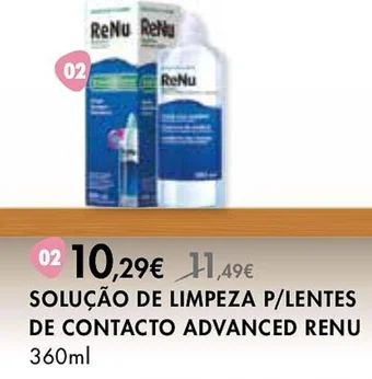 Pingo Doce SOLUÇÃO DE LIMPEZA P/LENTES DE CONTACTO ADVANCED RENU 360ml promoção
