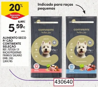 Continente ALIMENTO SECO P/ CÃO CONTINENTE SELEÇÃO 2kg promoção