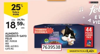 Continente ALIMENTO HÚMIDO P/ GATO FELIX 44x85G promoção