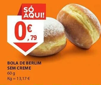 E.Leclerc BOLA DE BERLIM SEM CREME 60g promoção