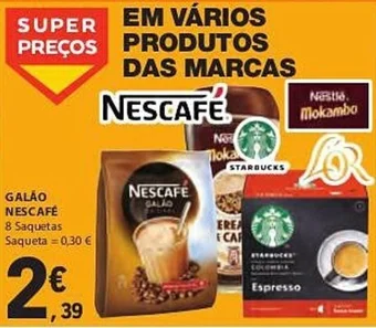 E.Leclerc GALÃO NESCAFÉ 8 Saquetas promoção