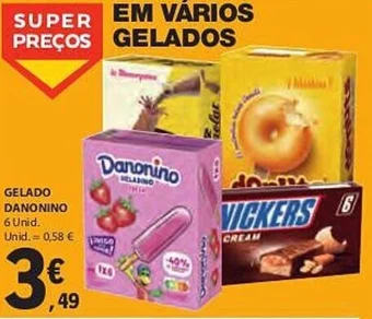 E.Leclerc GELADO DANONINO 6 Unid. promoção