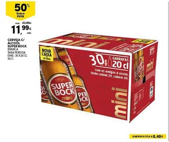Continente CERVEJA C/ ALCOOL SUPER BOCK BRANCA EMB.: 30 X 20 CL promoção