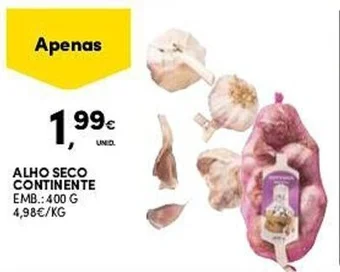 Continente ALHO SECO CONTINENTE EMB.: 400 G promoção
