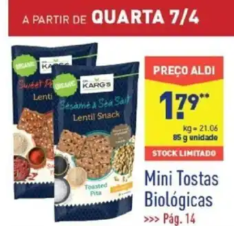 ALDI Mini Tostas Biológicas promoção