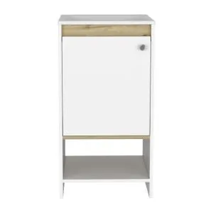 Móveis de casa de banho com málaga afundada, com prateleiras branco / duna