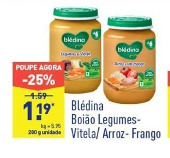 ALDI Blédina Boião Legumes-Vitela/Arroz - Frango 200g promoção