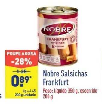 ALDI Nobre Salsichas Frankfurt 200g promoção
