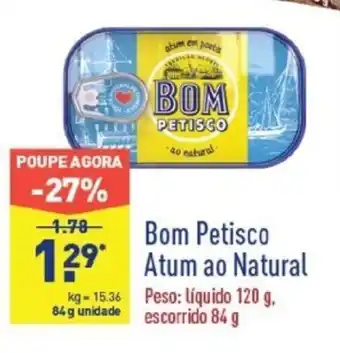 ALDI Bom Petiscos Atum ao Natural 84g promoção